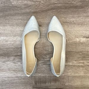 Shimmery silver Cole Haan Flats
